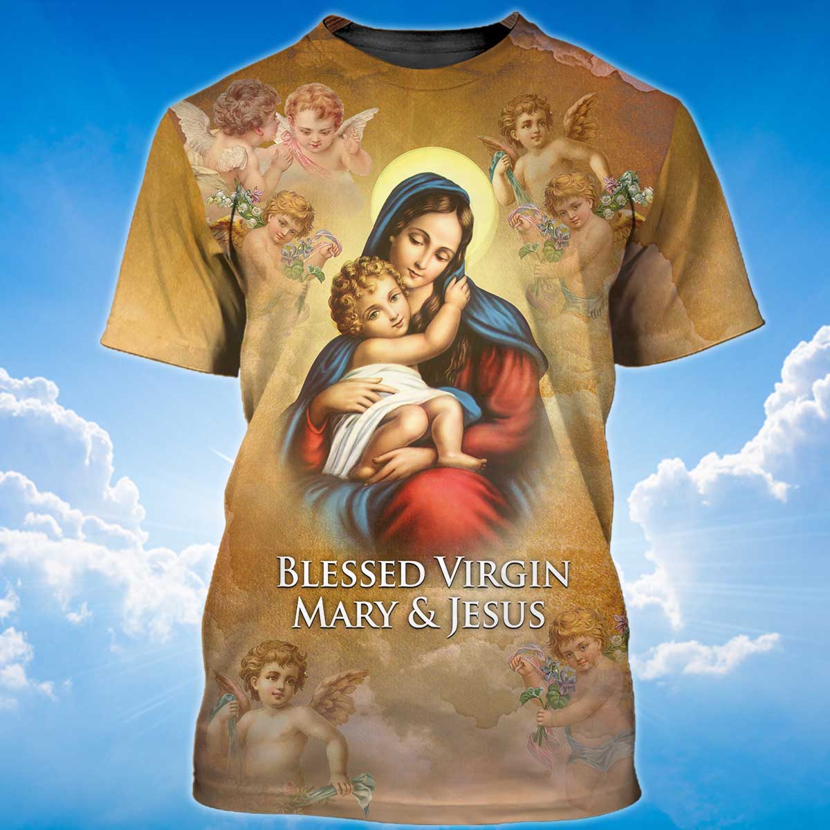 Blessed Virgin Mary And Jesus T Shirt Christmas Virgin Shirt