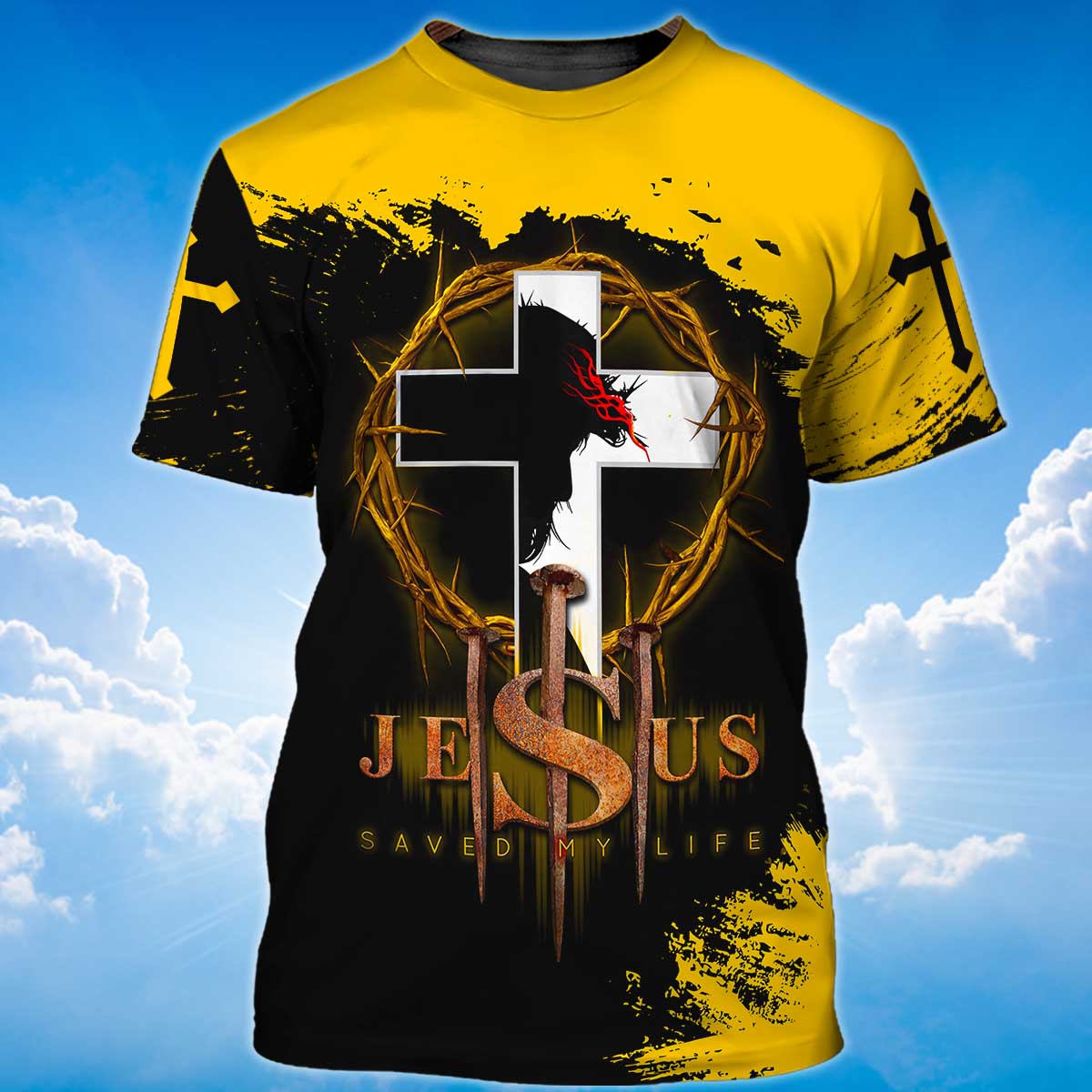 Jesus Christ Saved My Life Shirt Men Women Yellow And Black Color T Shirt Coolspod