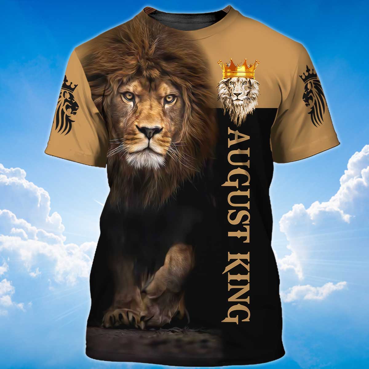 August King The Lion T Shirt Gift For August Birthday Men