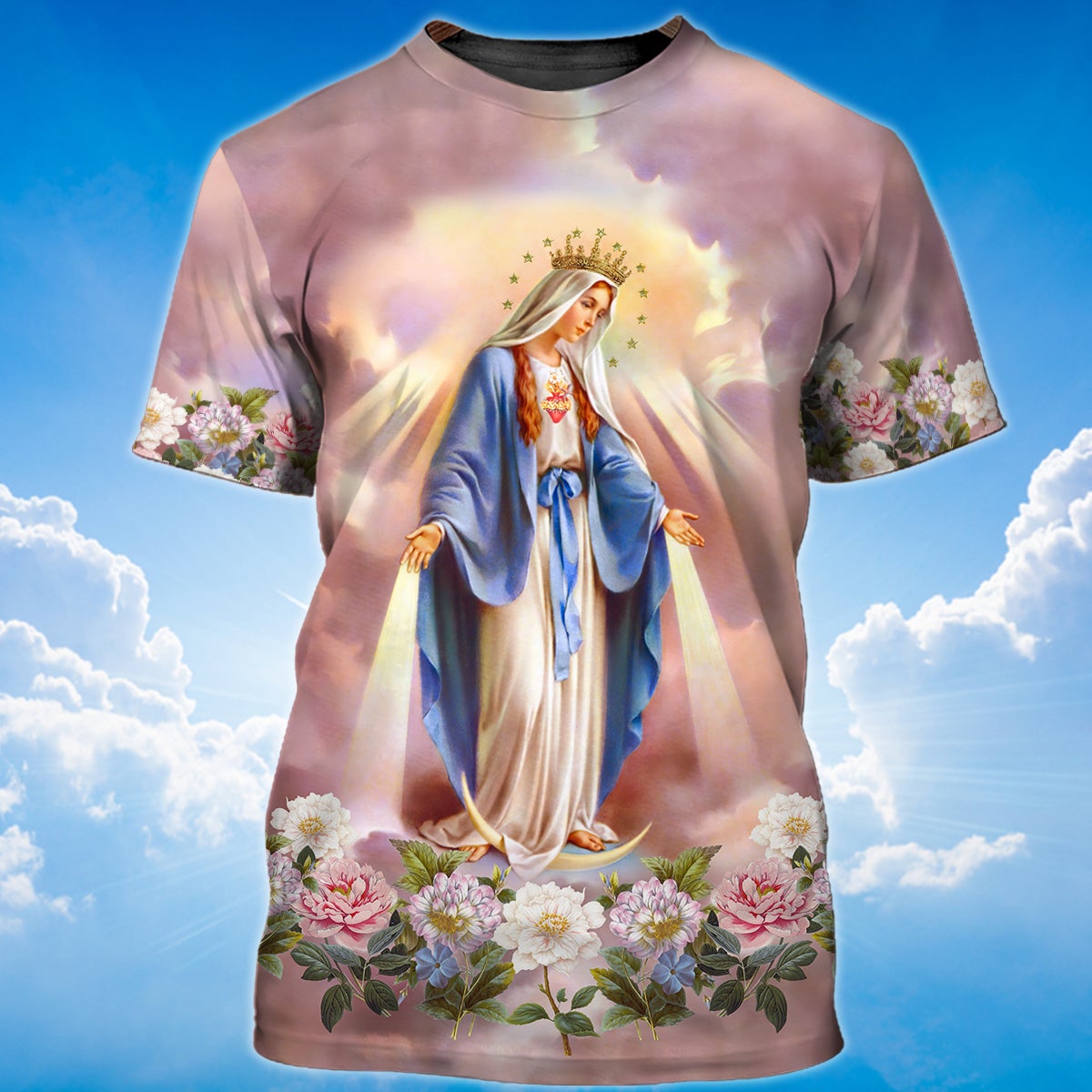 3D Full Printed Virgin Mary Of Grace T Shirt Coolspod