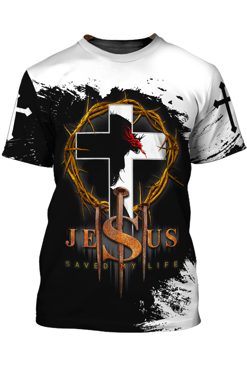 White And Black Color Christian Jesus T Shirt Jesus Christ Saved My Life Shirts Coolspod