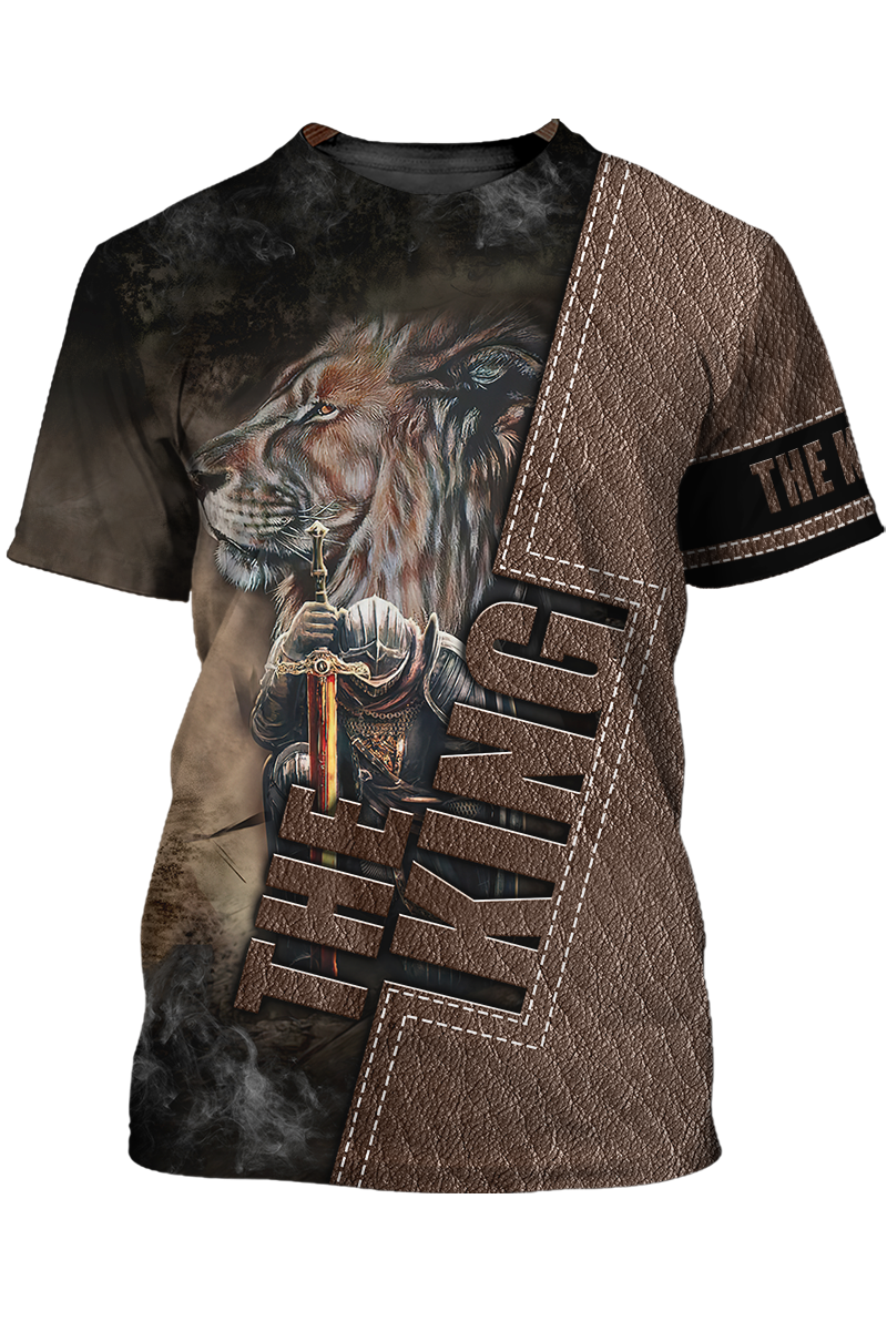 Lion And Knight Templar Warrior T Shirt The King Shirt Men Women