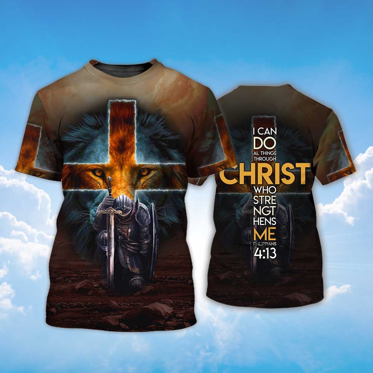 Knight Templar Christian Who Strengthens Me T-Shirt