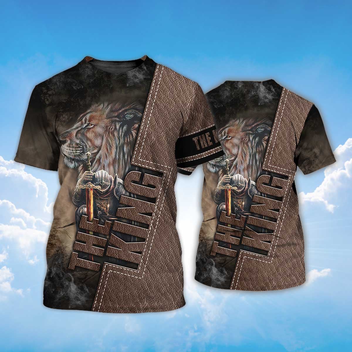 Lion And Knight Templar Warrior T Shirt The King Shirt Men Women
