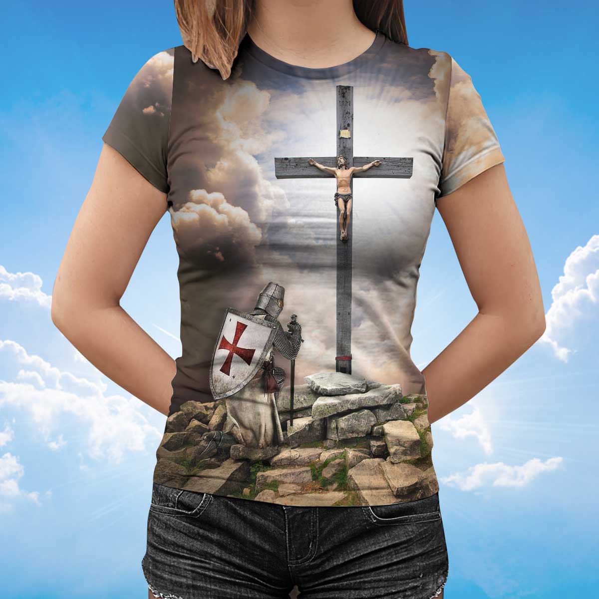 Knight Templar Kneel Before Jesus T Shirt Templar Lover Shirts Men Women