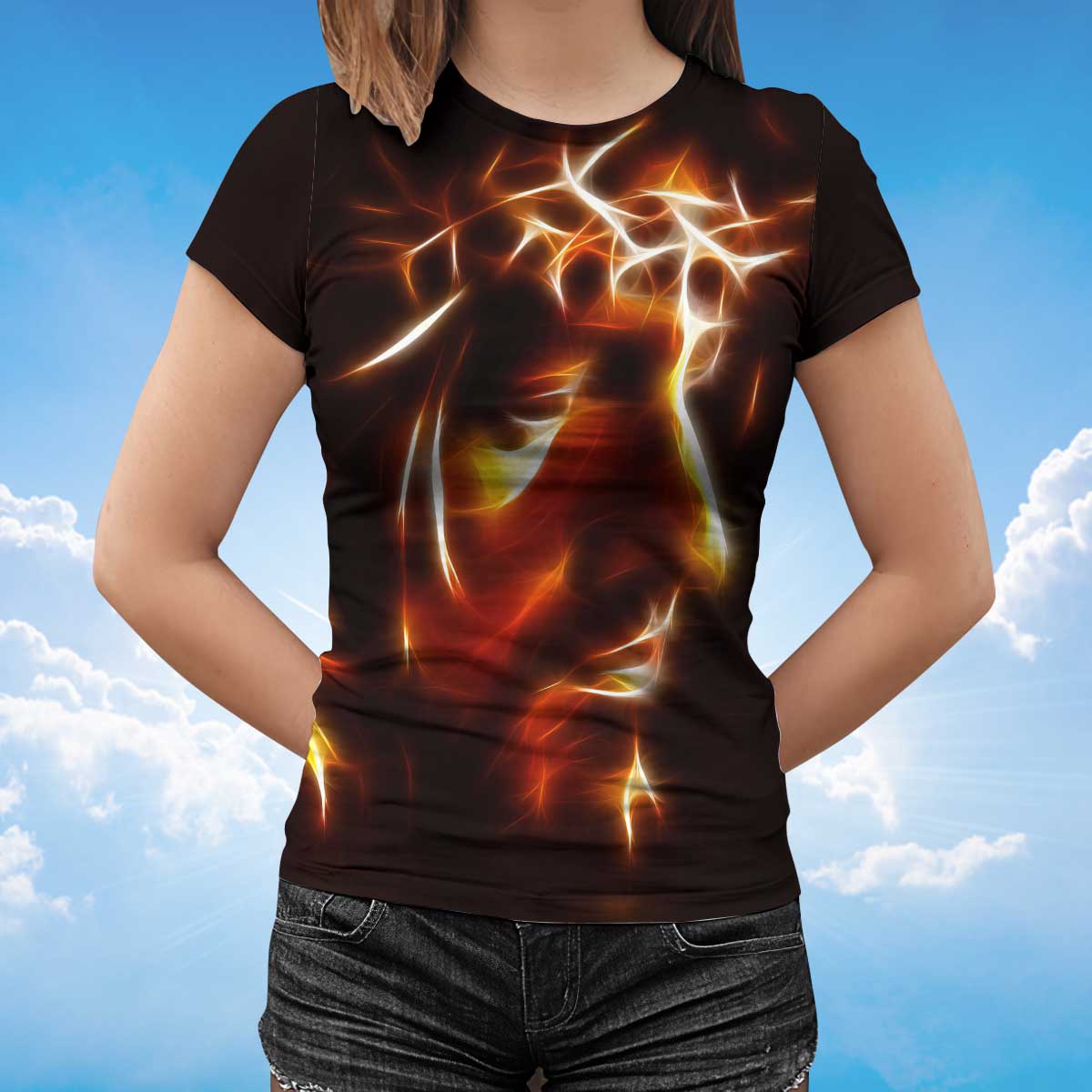 3D All Over Print Jesus Lightning T Shirt Coolspod