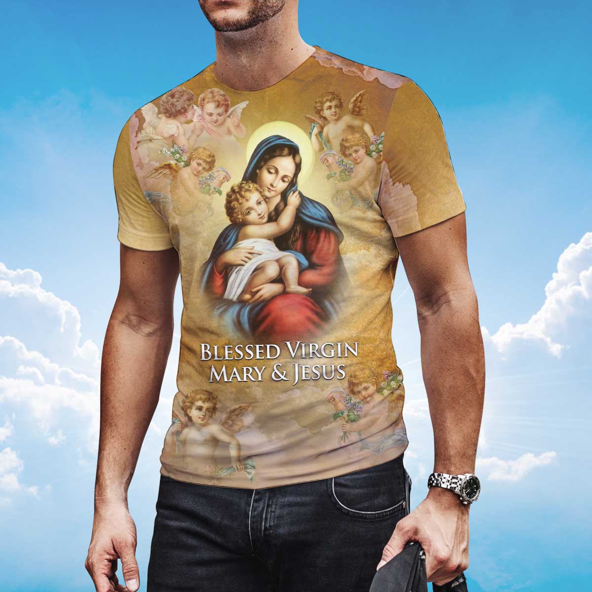 Blessed Virgin Mary And Jesus T Shirt Christmas Virgin Shirt