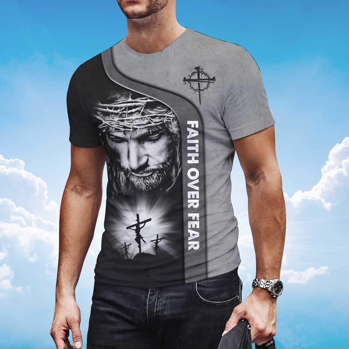Faith Over Fear God Jesus 3D All Over Print T Shirt