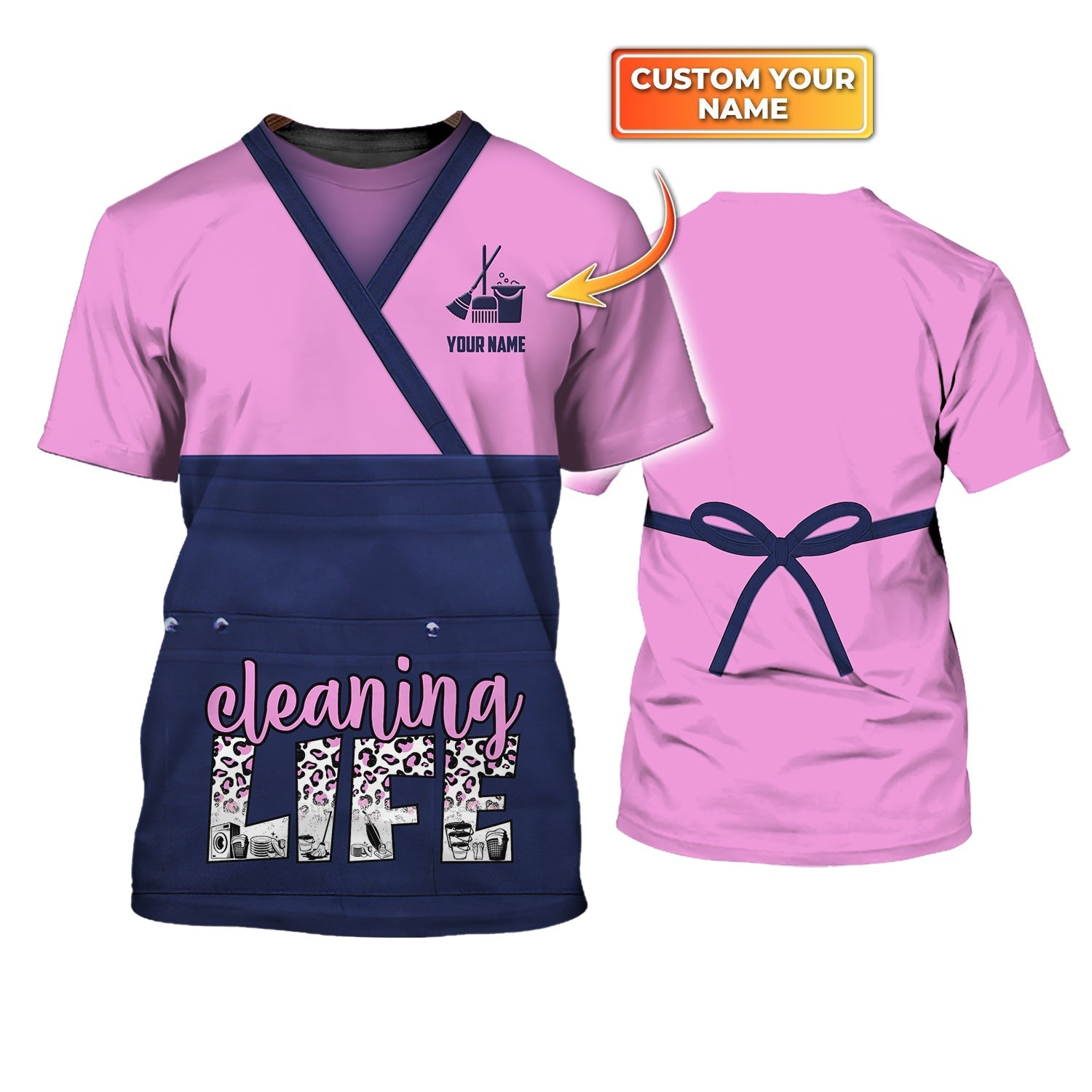Housekeeper Cleaning Life Personalized Name 3D Tshirt For A Housekeeper