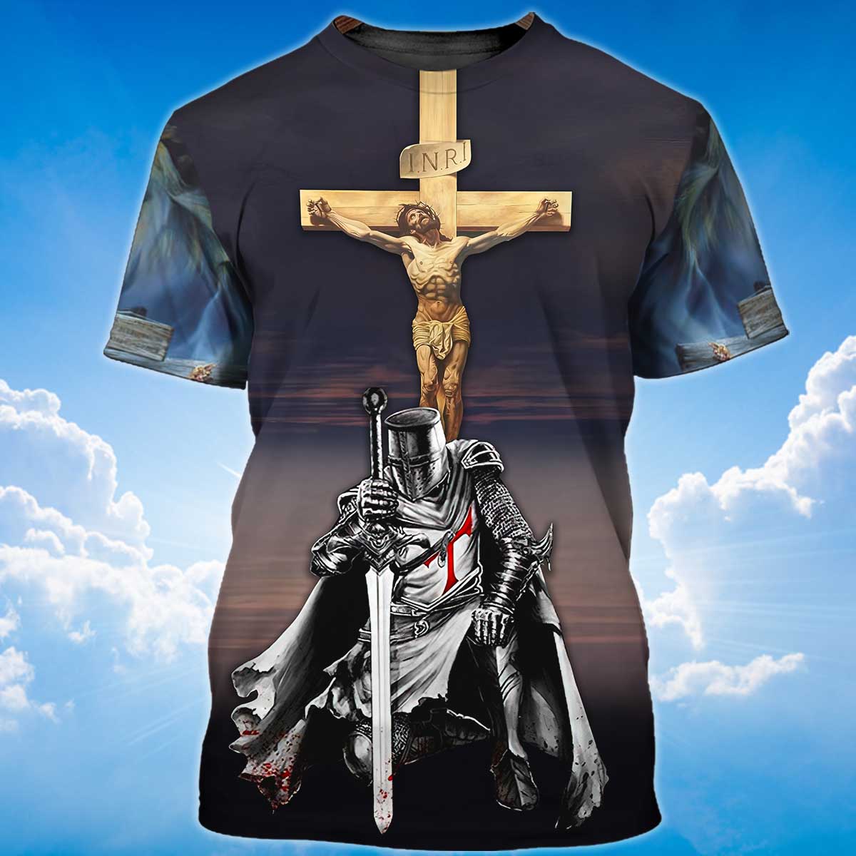3D All Over Printed Knight Templar Shirt I Believe In God Tshirt Templar Shirts