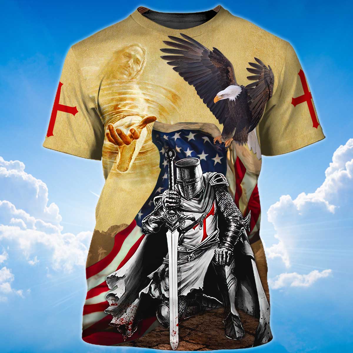 Religious Tshirt Knight Templar Tshirt American Flag Eagle Shirts