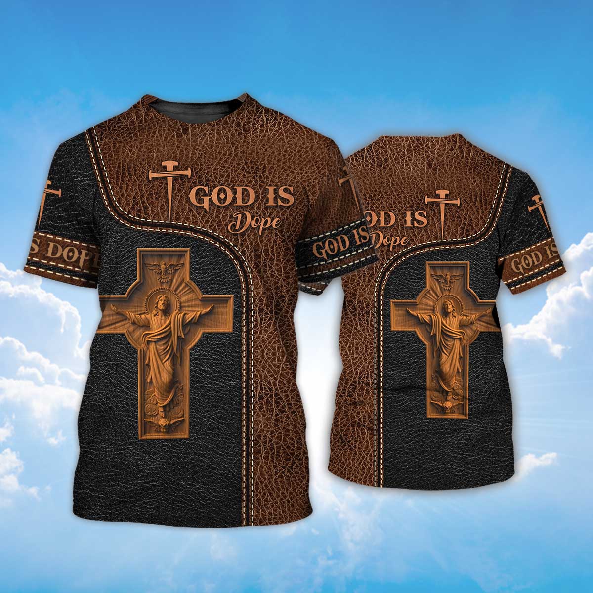 God Is Dope T Shirt God Jesus 3D Shirt Men Women Leather Pattern