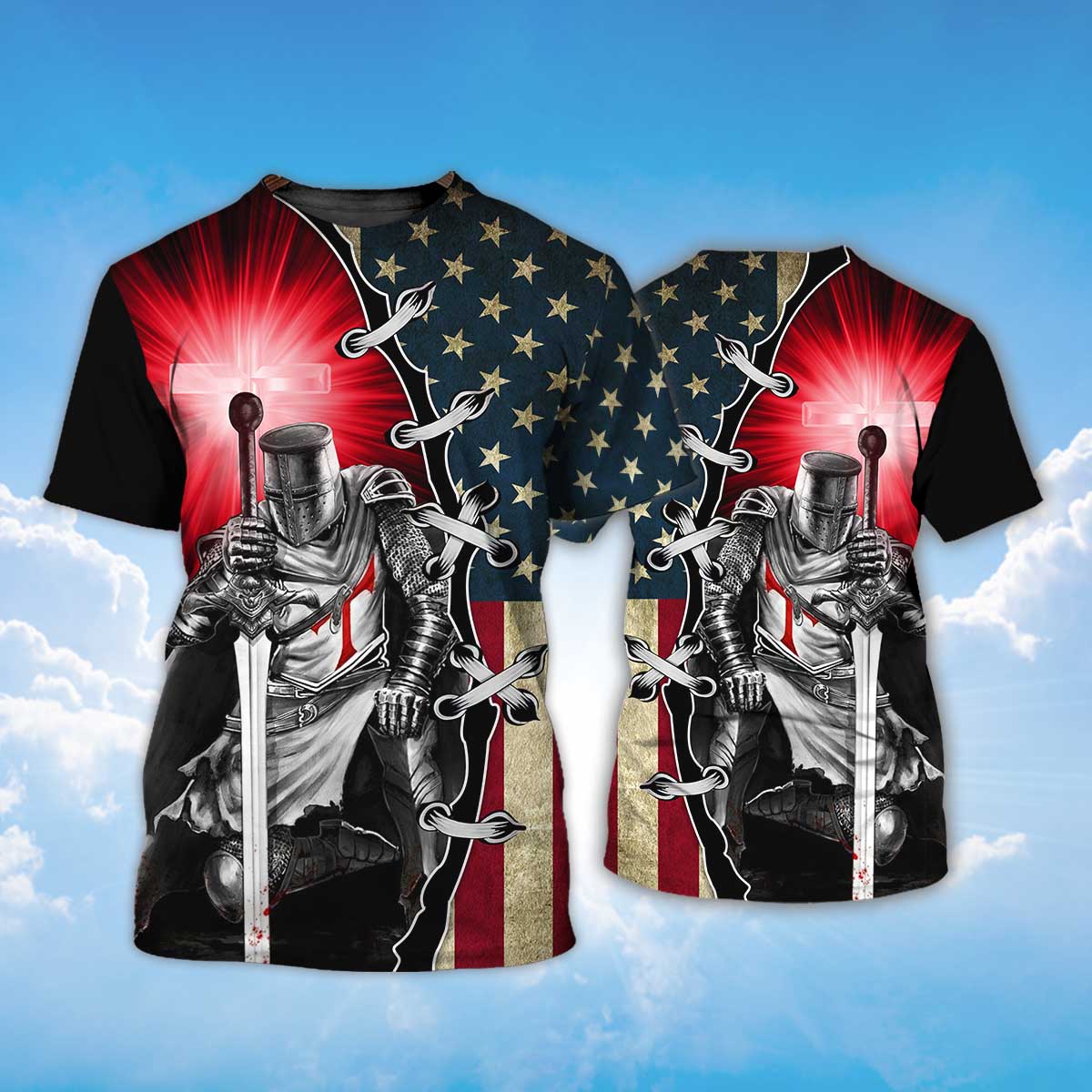 Knight Templar T Shirt Religious Sublimation On Shirt Coolspod