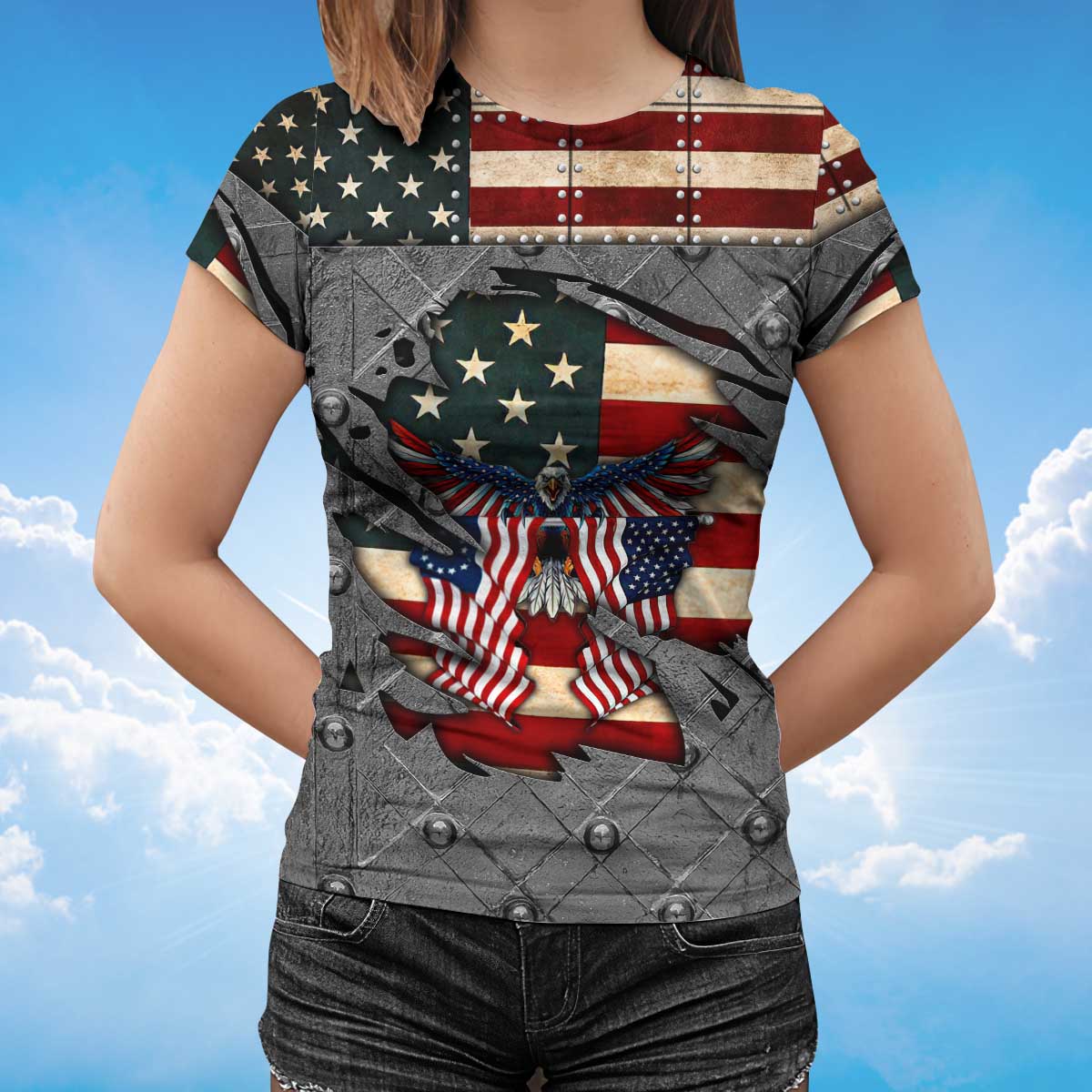 3D Full Printed Eagle America Unisex Shirt Eagle Scratch Patterns Shirt