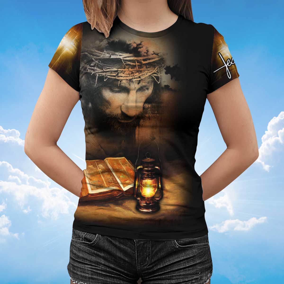 3D All Over Printed God Jesus Unisex T Shirt Be The Light Christian Jesus Shirt