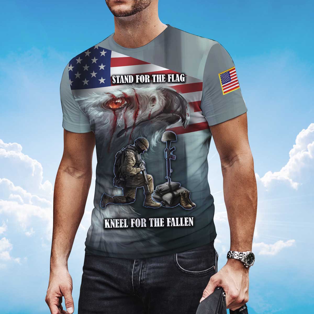 Stand For The Flag T Shirt Kneel For The Fallen Memorial 11 Sep Shirt