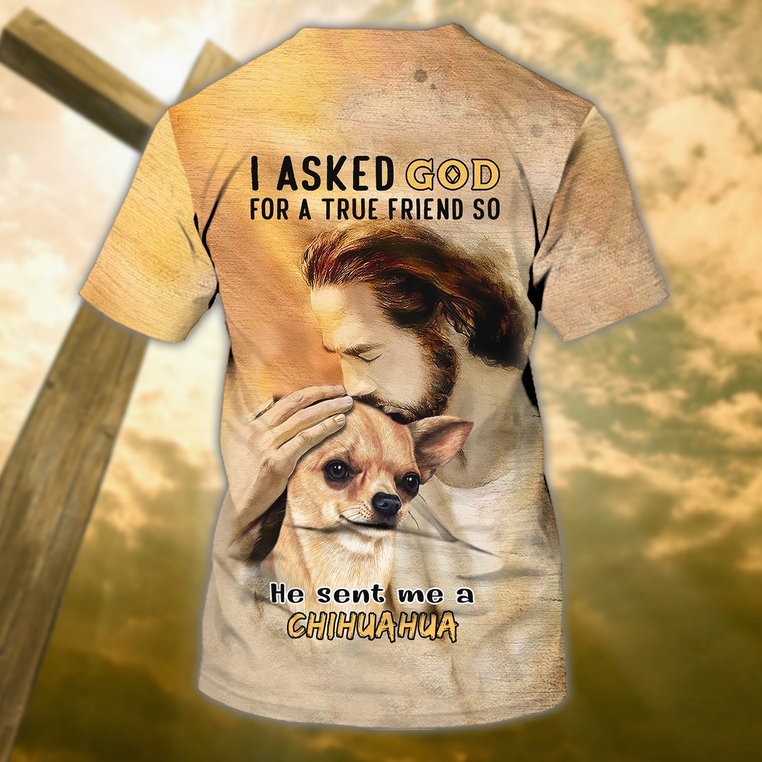 Custom God Sent Me Chihuahua T Shirt Gift For Christian Jesus Lover And Dog Shirt