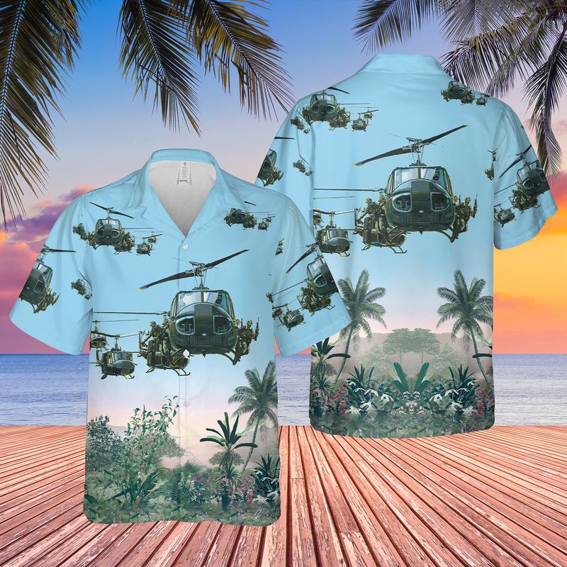 US Army Bell UH-1 Huey Hawaiian/ Short Sleeve Hawaiian shirt for men