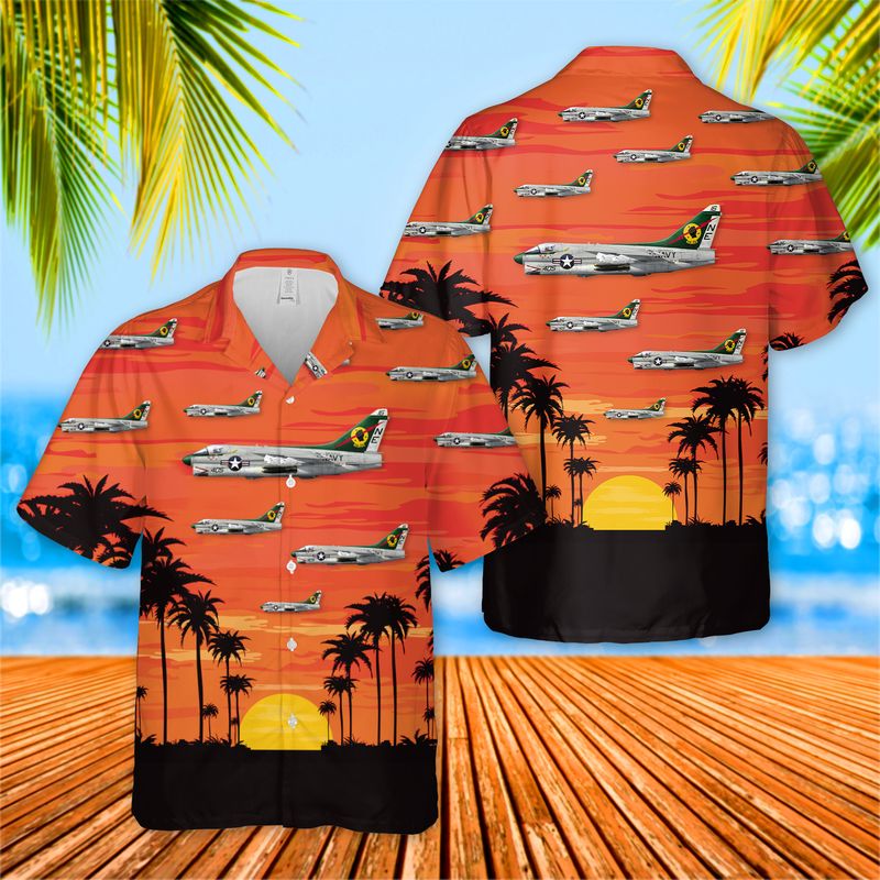 US Navy A7E Corsair II Of VA-25 Hawaiian Shirt/ Short Sleeve Hawaiian shirt for men