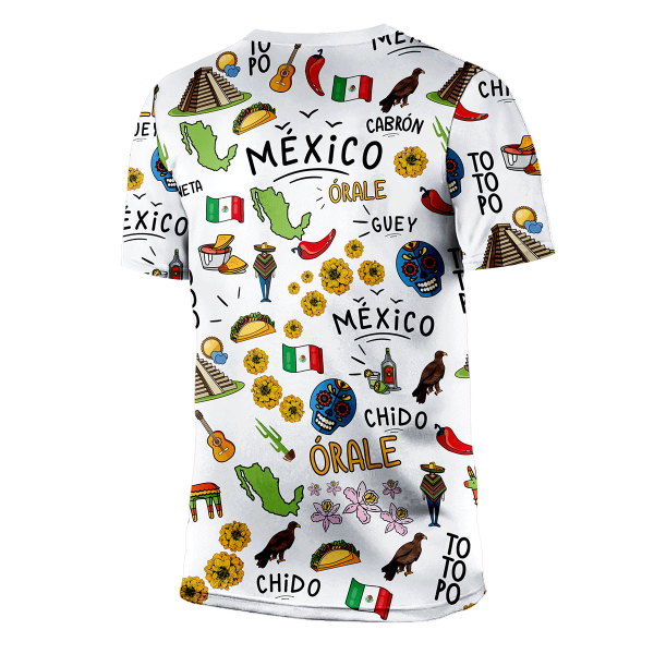 3D All Over Print Mexico T-Shirt/ Mexico Tradition Pattern for Men Women T-Shirt