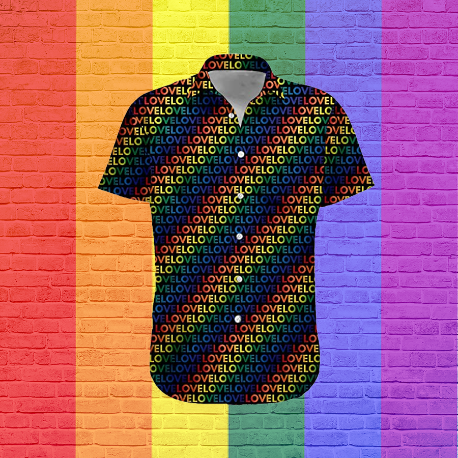 Lgbt Hawaiian Shirt/ Haiwaiian Shirt/ Rainbow Shirt/ Beach Shirt/ Lgbt Shirt/ Gift For Gay Friend