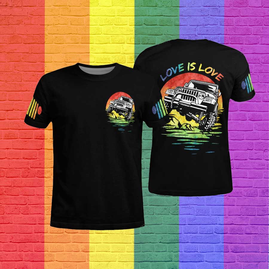 Pride Rainbow Jee Car 3D T Shirt For Pride Month/ Jee Car Pride Shirt For Gaymer/ Love Is Love Tee Shirt