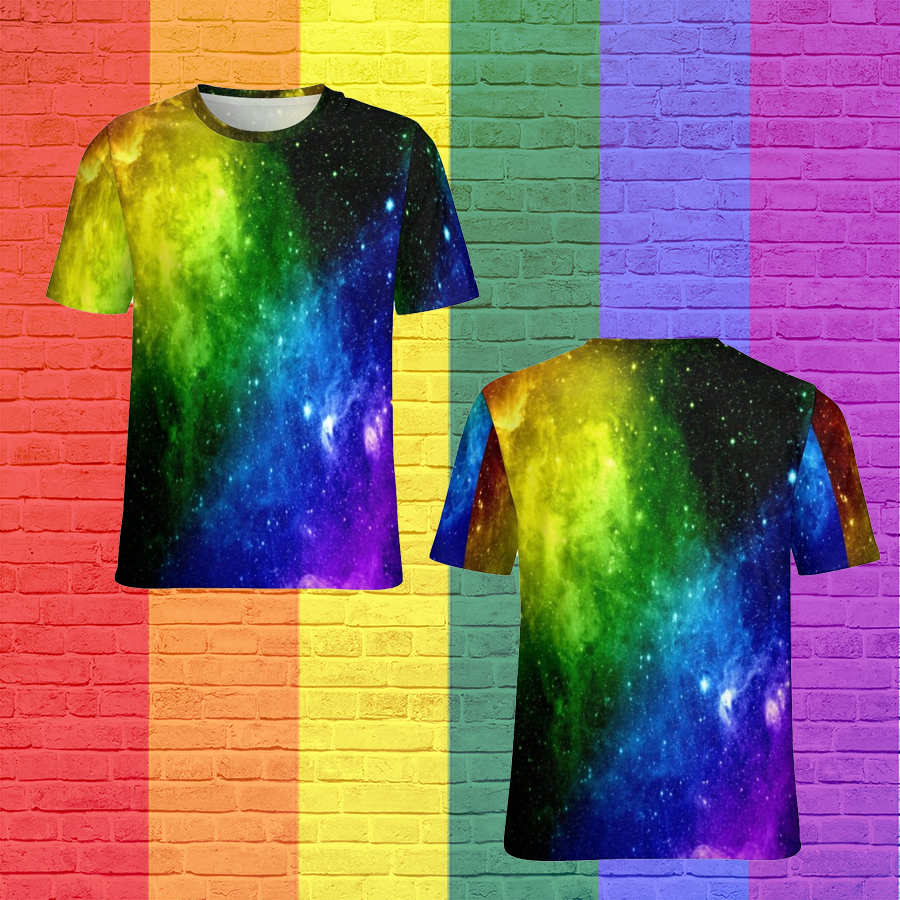 Rainbow Galaxy Lgbt Pride 3D T Shirt/ Gaymer 3D T Shirt/ Gift For Lesbian Couple