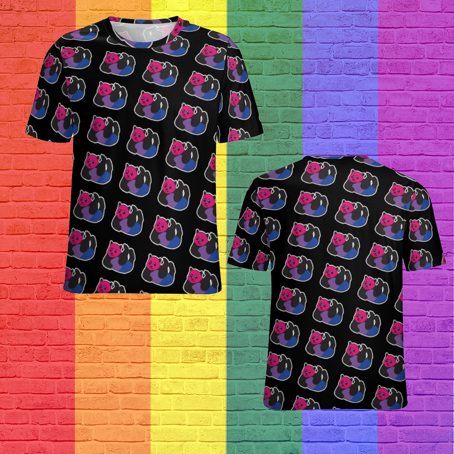 Lesbian 3D Tshirts/ Bisexual Panda Lgbt Pride Short Sleeve Shirt Women Plus Size Blouse Tunics Tops