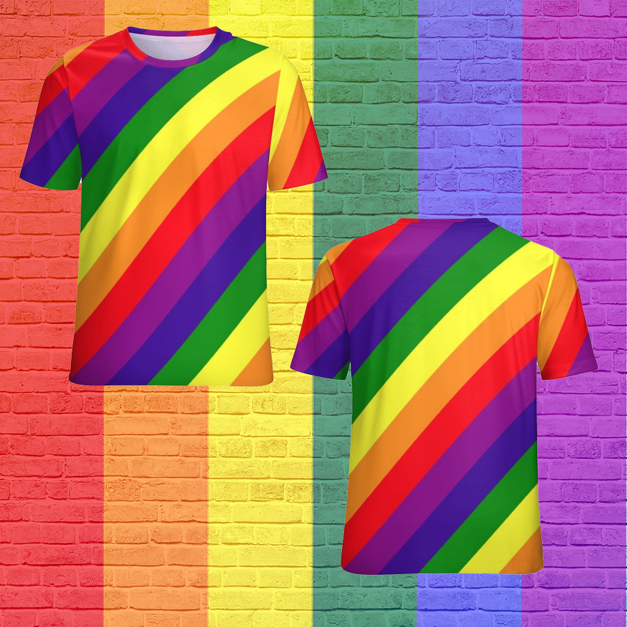 Gay Pride Lgbtq Rainbow Colors Striped Short Sleeve Shirt Women Plus Size Blouse Tunics Tops