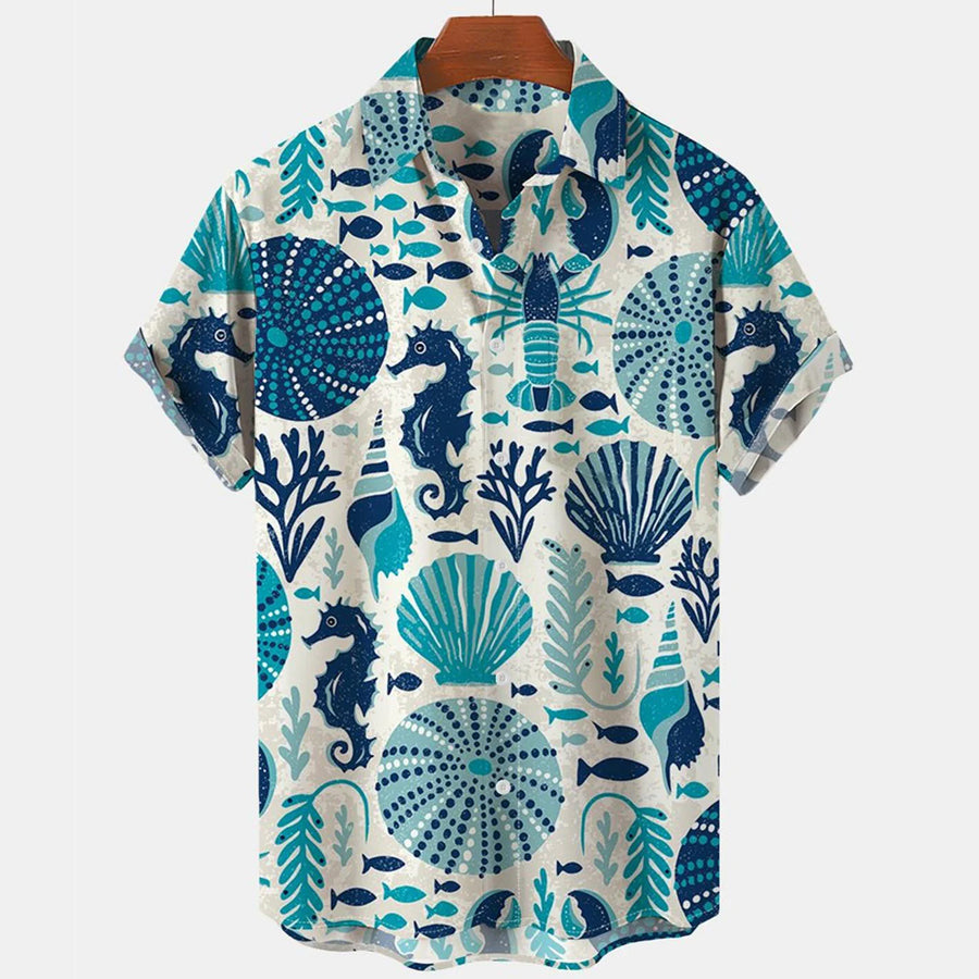 Hawaiian Beach Ocean Seahorse Men''s Shirts