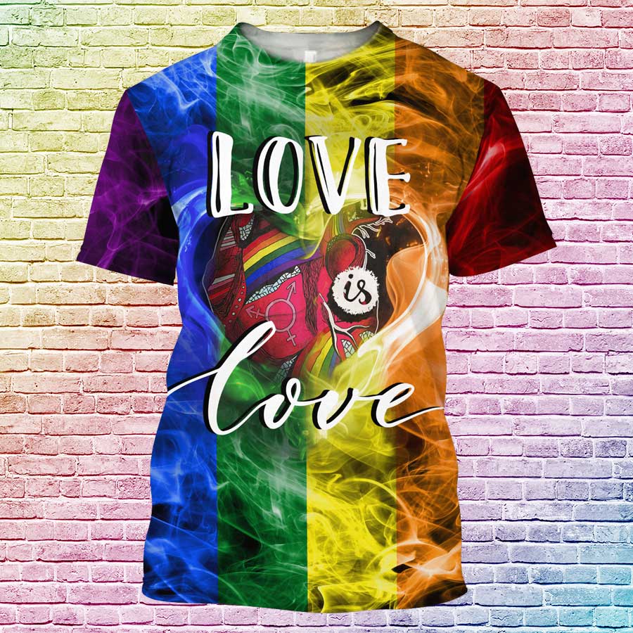 LGBT Pride Love Is Love 3D All Over Printed Shirts For Men And Women/ Queer LGBT Shirt/ Gift For Lesbian