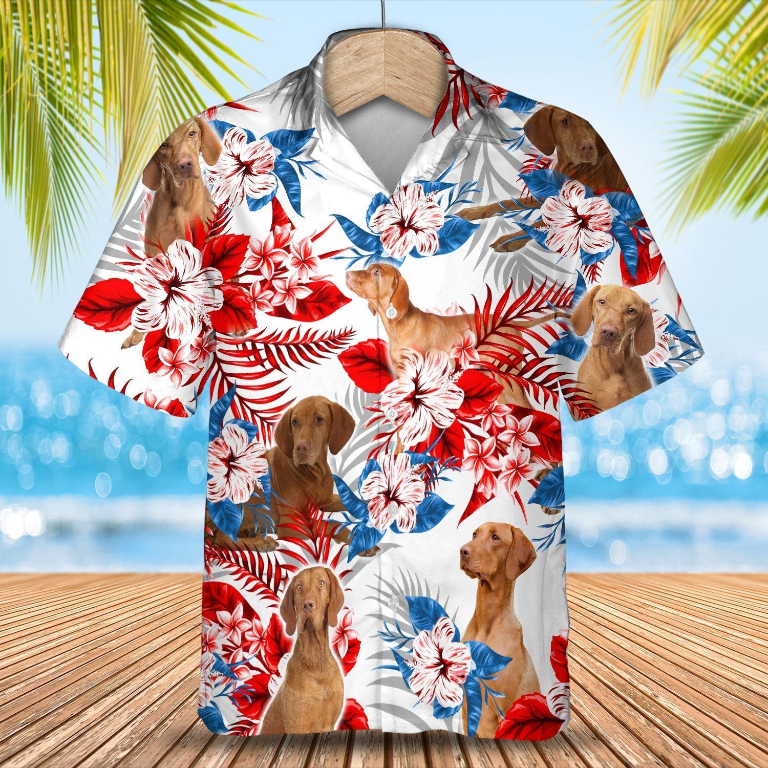 Vizsla Hawaiian Shirt -  Gift for Summer/ Summer aloha shirt/ Hawaiian shirt for Men and women