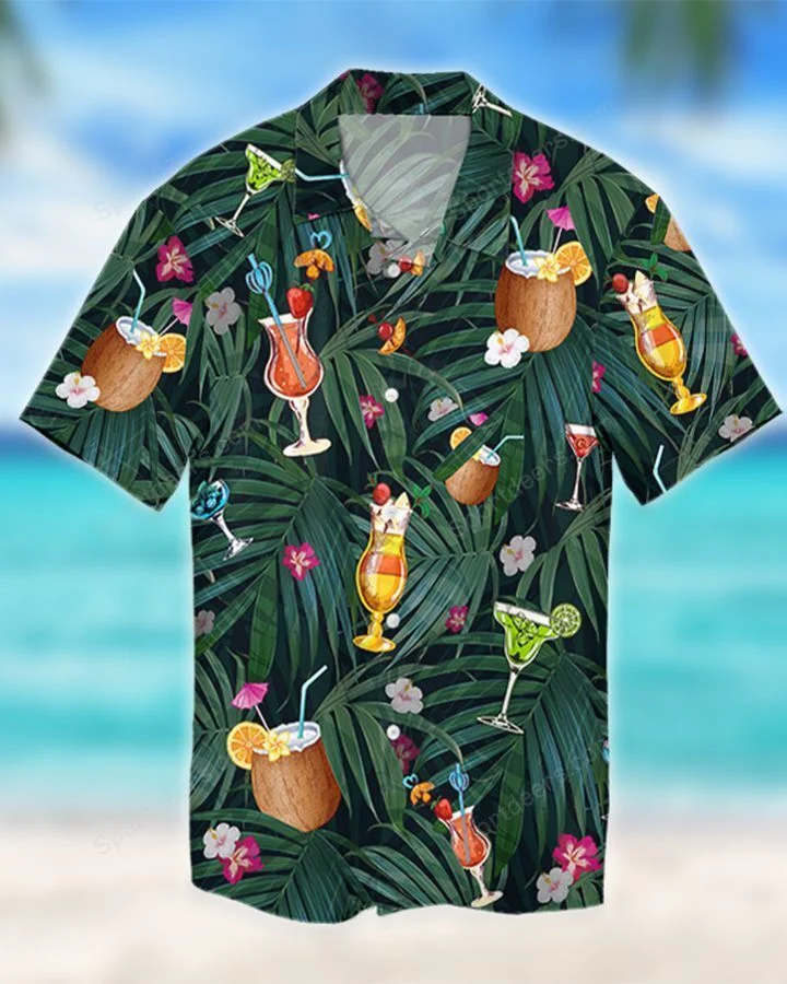 Wine - Cocktails Hawaiian Shirt/ Summer gift/ Hawaiian Shirts for Men/ Aloha Beach Shirt