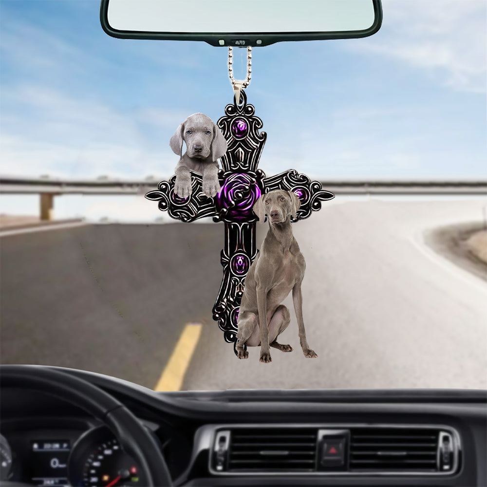 Weimaraner Pray For God Car Hanging Ornament Dog Pray For God Ornament Coolspod