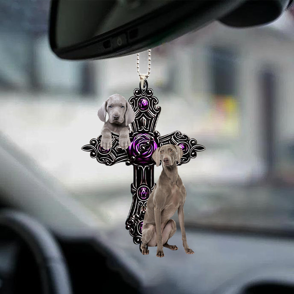 Weimaraner Pray For God Car Hanging Ornament Dog Pray For God Ornament Coolspod