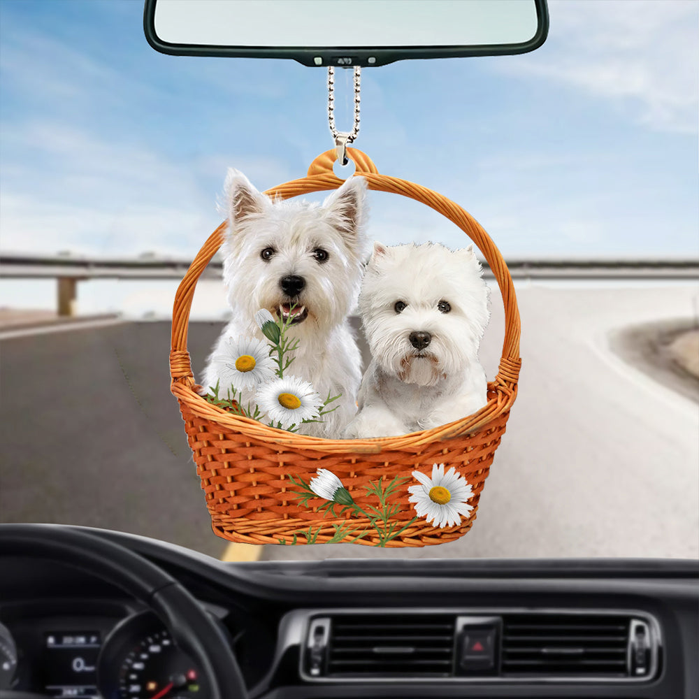 West Highland White Terrier Dog God''S Present Car Hanging Ornament Car Mirror Interior Decoration