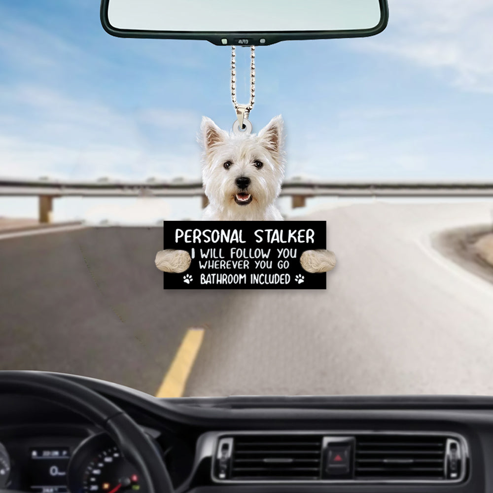 West Highland White Terrier Personal Stalker Car Hanging Ornament Cute Dog Tree Ornaments