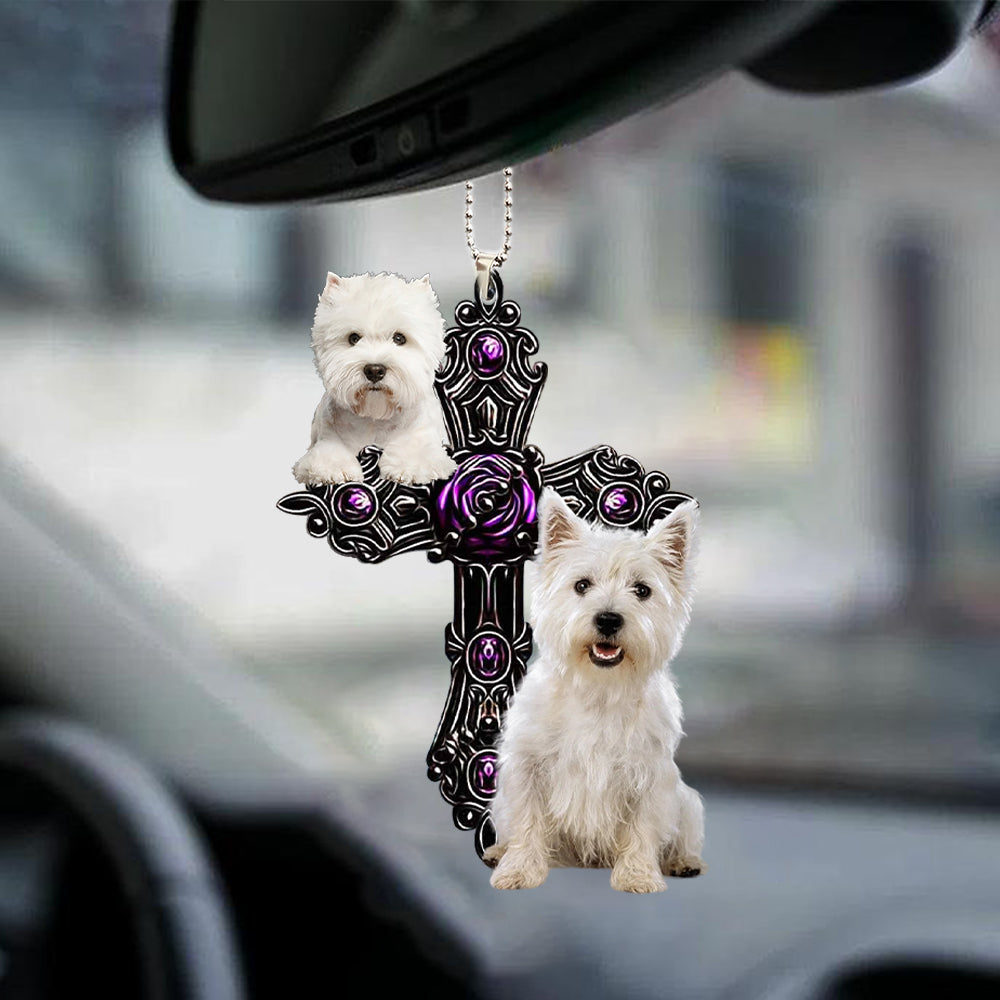 West Highland White Terrier Pray For God Car Hanging Ornament Dog Pray For God Ornament Coolspod