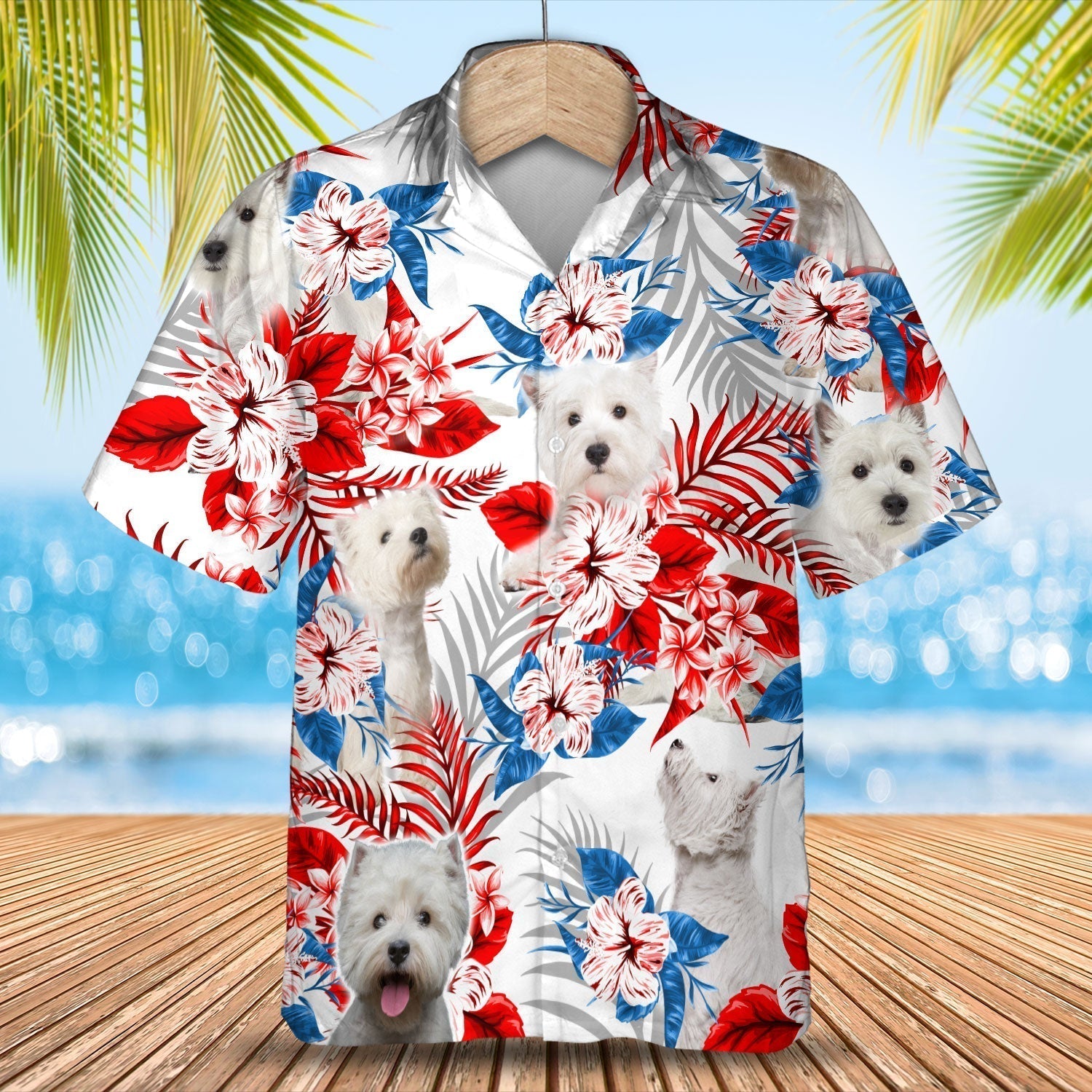West Highland White Terrier Hawaiian Shirt - Gift for Summer/ Summer aloha shirt/ Hawaiian shirt for Men and women