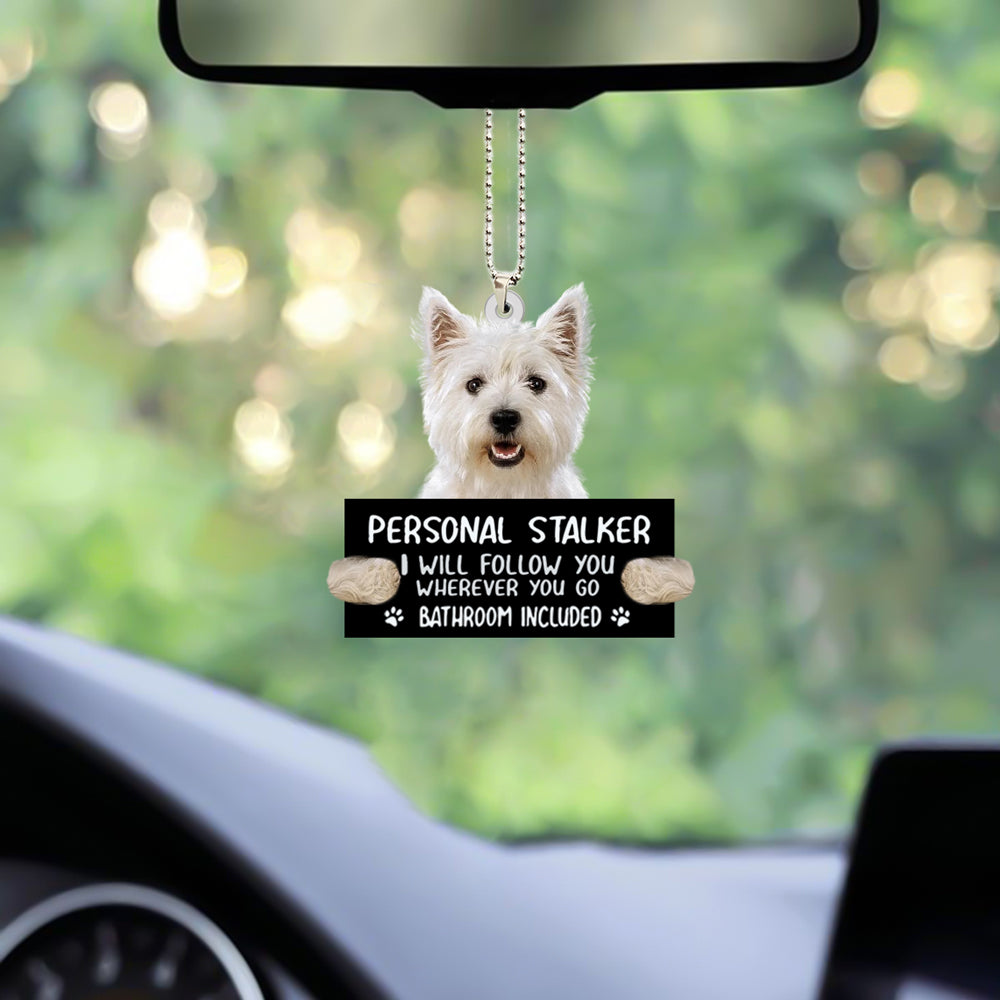 West Highland White Terrier Personal Stalker Car Hanging Ornament Cute Dog Tree Ornaments