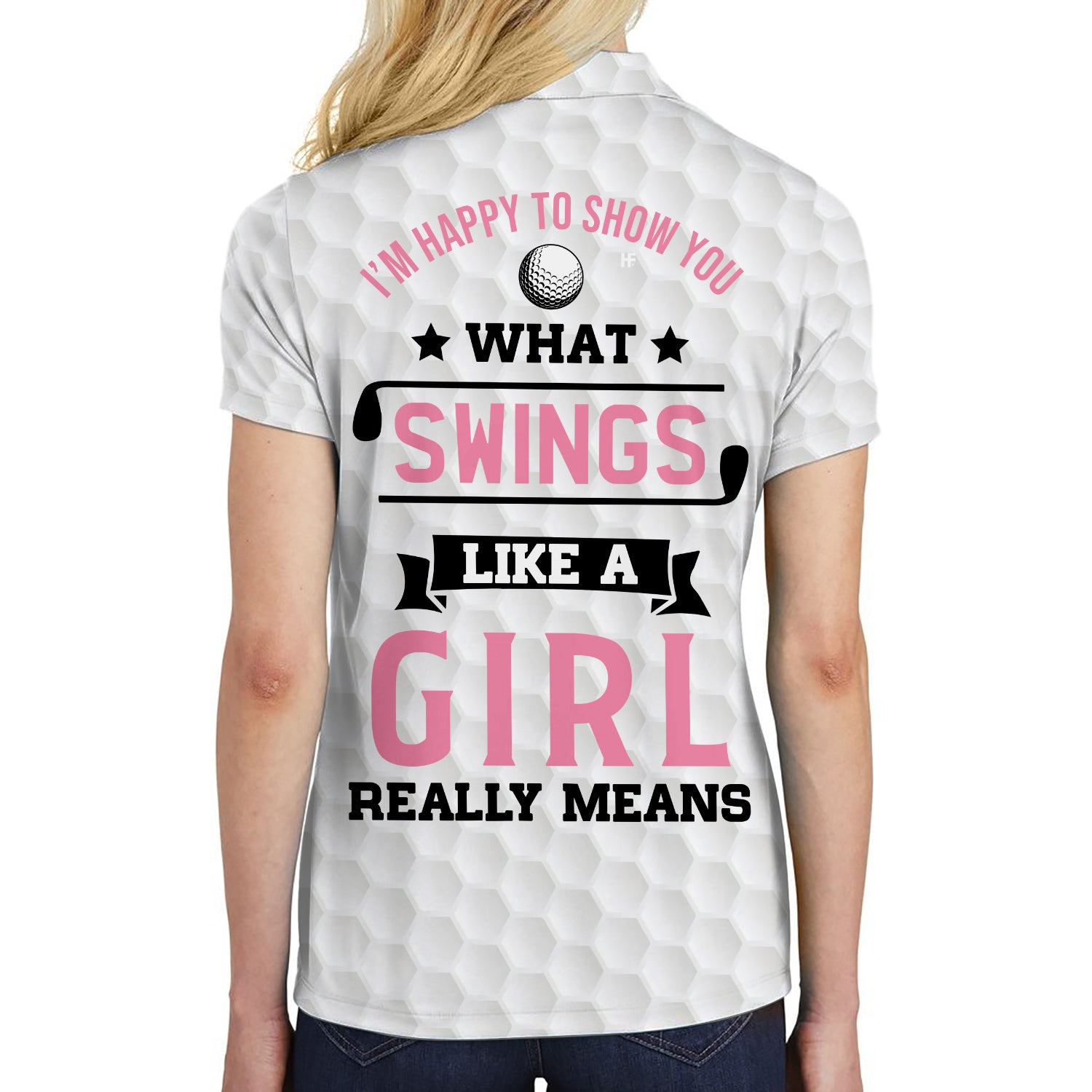 What Swings Like A Girl Really Means Short Sleeve Women Polo Shirt Coolspod