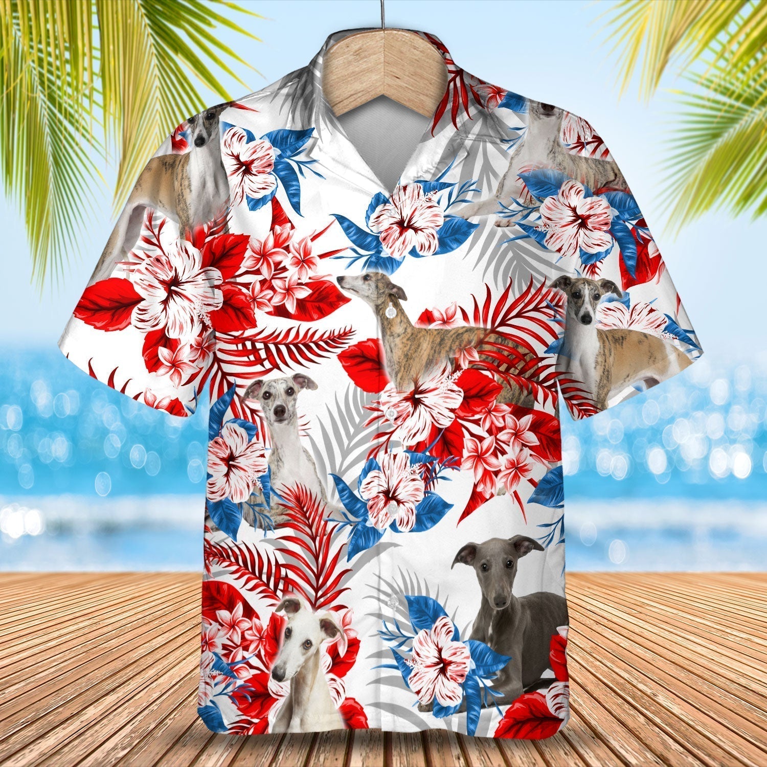 Whippet Hawaiian Shirt - Gift for Summer/ Summer aloha shirt/ Hawaiian shirt for Men and women