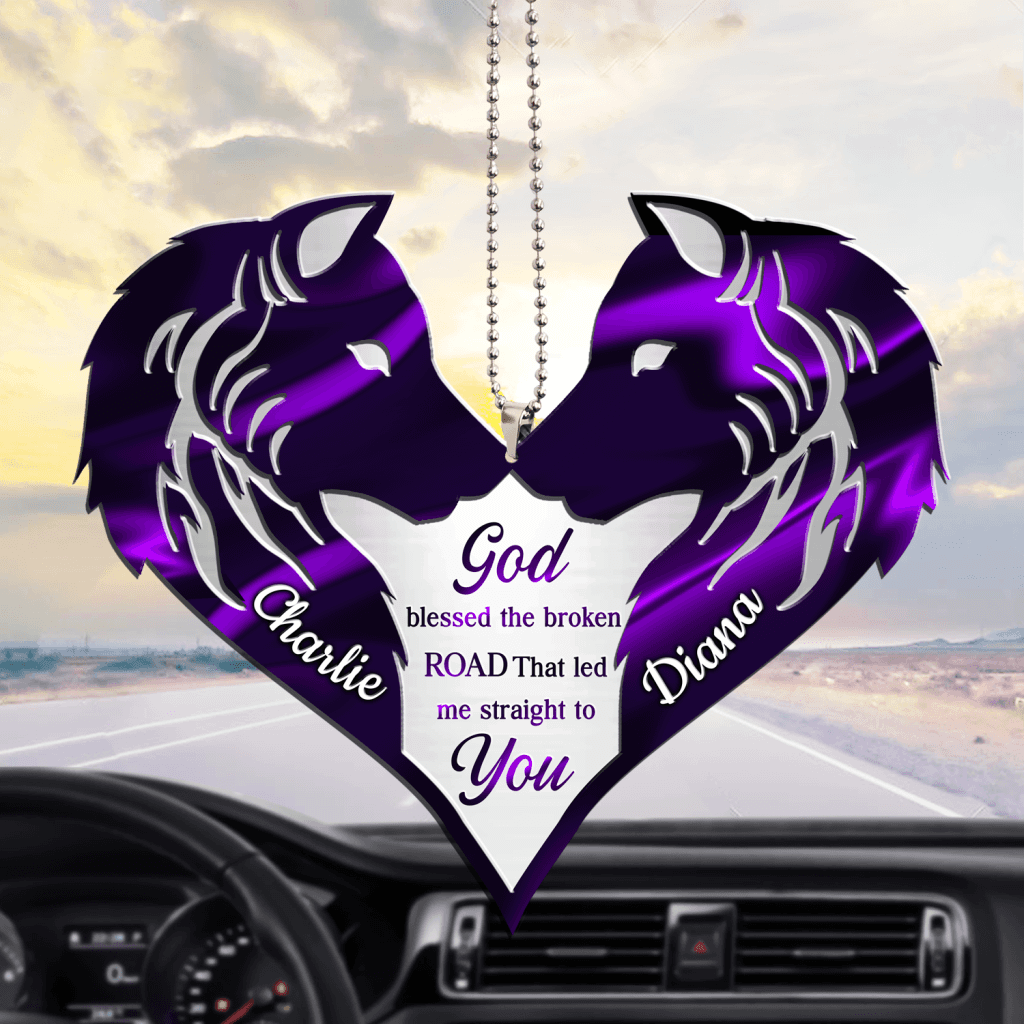 Personalized Ornament Personalized Ornament For Couple Wolf Couple God Blessed Car Couple OrnamentsFor Couple Wolf Couple God Blessed Car Couple Ornaments