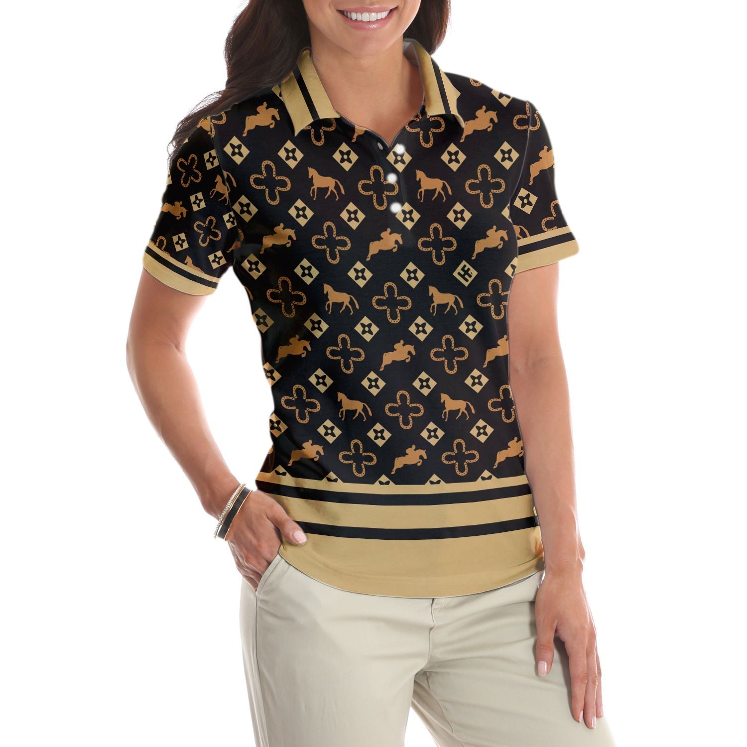 Women''S Equestrian Polo Shirts Short Sleeve Women Polo Shirt Coolspod
