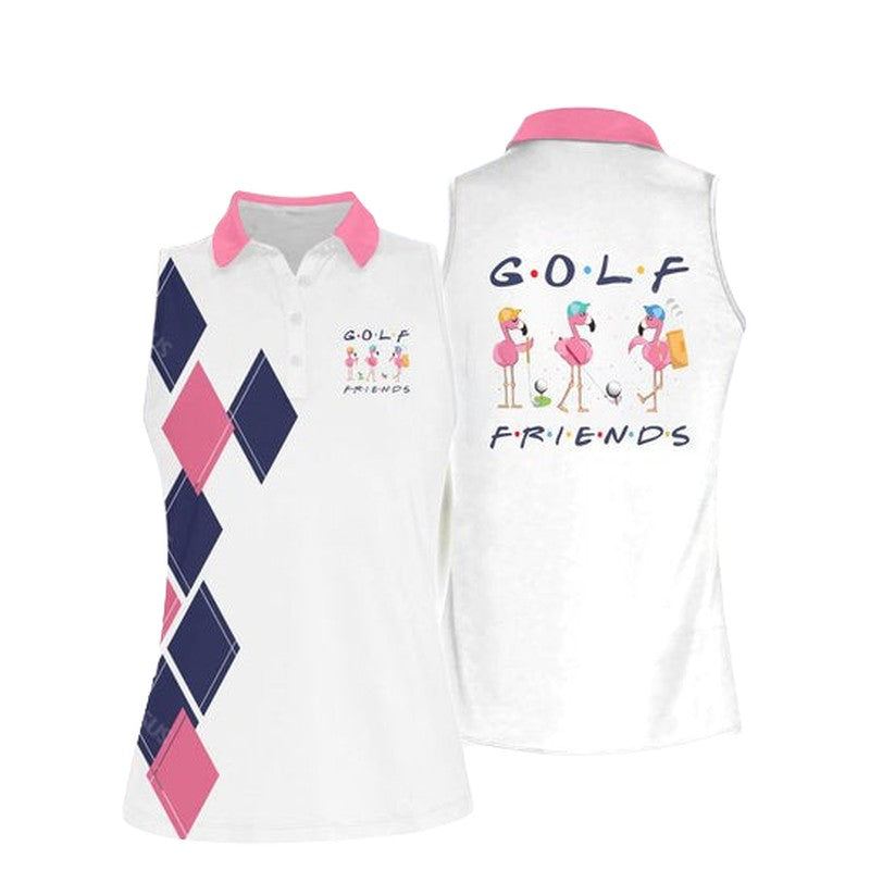 Womens Golf Friends Sleeveless Polo Shirt/ Women''s Sleeveless Polo Shirts Quick Dry Golf Shirt
