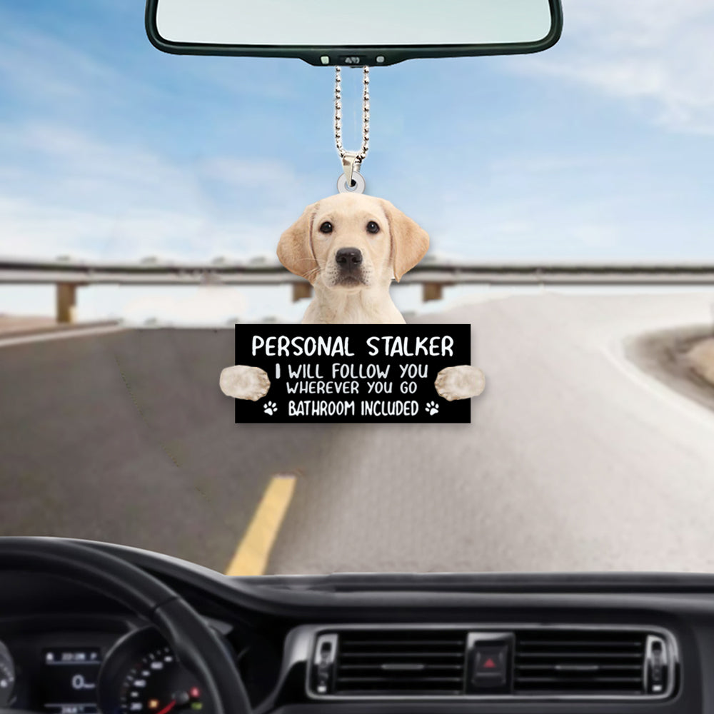 Yellow Labrador Retriever Personal Stalker Car Hanging Ornament Tree Ornament For Dog Lovers
