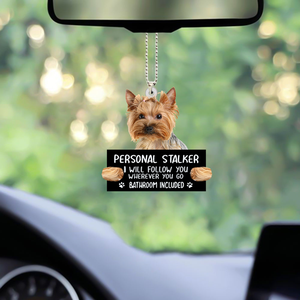 Yorkshire Personal Stalker Car Hanging Ornament Dog Funny Acrylic Ornaments