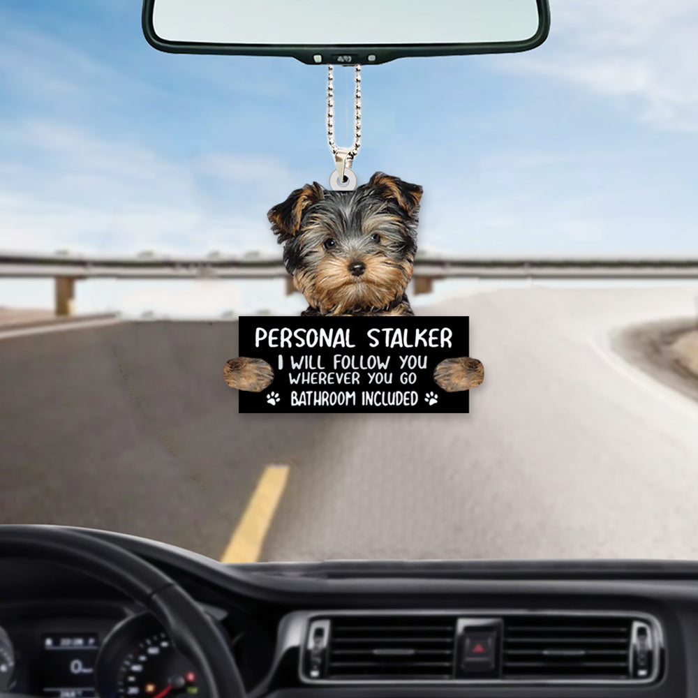 Yorkshire Terrier Personal Stalker Car Mirror Interior Ornament Dog Ornament