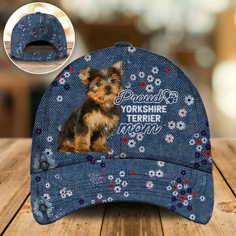 Customize Baseball Cap Hat With Pet Photo/ Proud Yorkshire Terrier Mom Classic Cap Hat