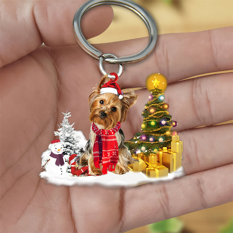 Yorkshire Terrier Early Merry Christmas Acrylic Keychain Dog Keychain Christmas Gift
